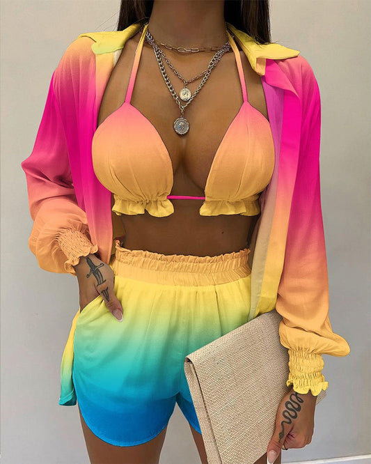 Lindberg | Hemd-Bikini mit Ballonärmeln, dreiteiliges Set