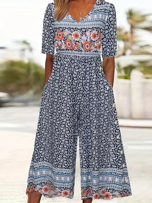 Lindberg | Nerina Vintage Jumpsuit Im Boho Stil Mit Blumen