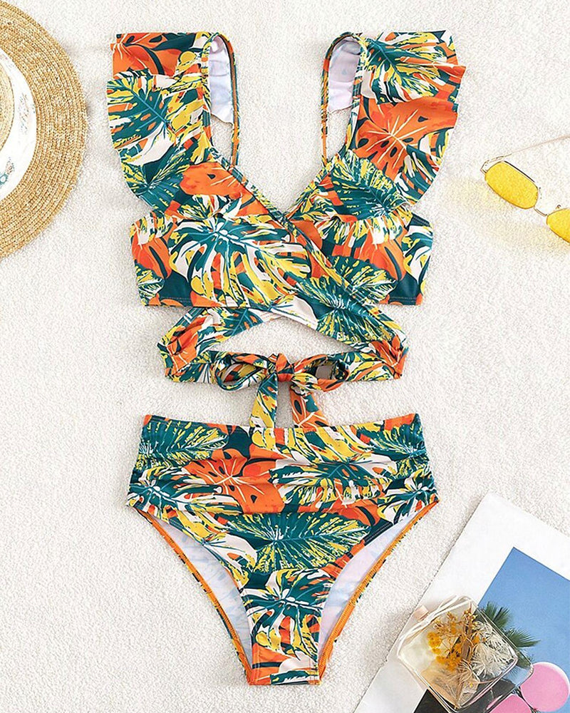 Lindberg | Rückenfreier Bikini-Badeanzug mit Rüschen