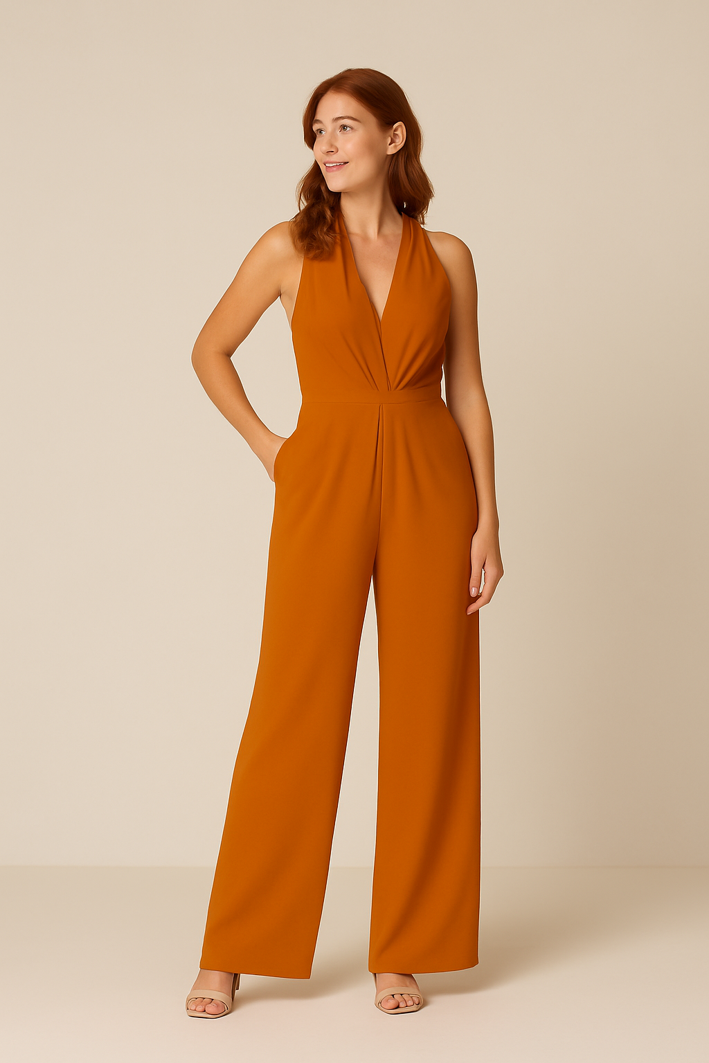Lindberg | Damen Jumpsuit ärmellos mit tiefem V-Ausschnitt und weitem Bein