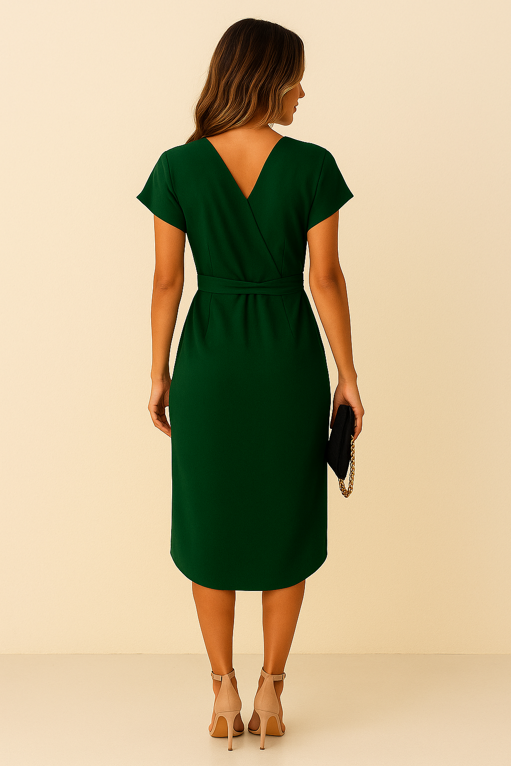 Lindberg | Damen Elegantes Wickelkleid in Midilänge mit V-Ausschnitt