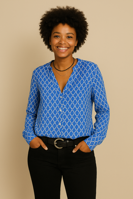 Lindberg | Damen Bluse mit V-Ausschnitt und klassischem Muster luftig & leicht