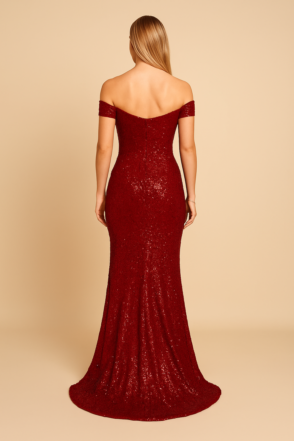 Lindberg | Damen Paillettenkleid schulterfrei mit Gehschlitz - Atmungsaktiv und Stilvoll
