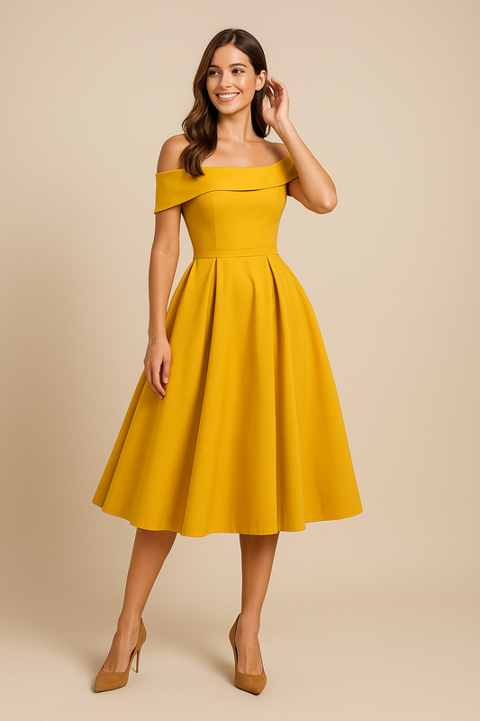 Lindberg | Damen Schulterfreies A-Linien Kleid, Atmungsaktiv und Stilvoll