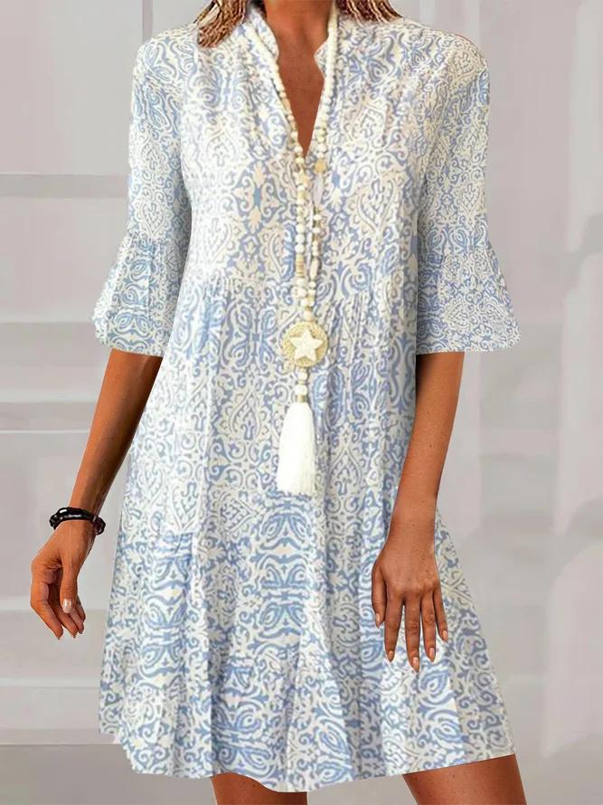 Lindberg | Vintage blau Halbarmkleid