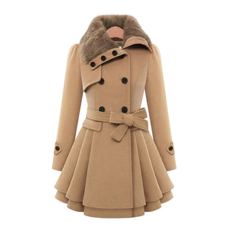 Lindberg | Alma | Schicker Trenchcoat mit veganem Pelz