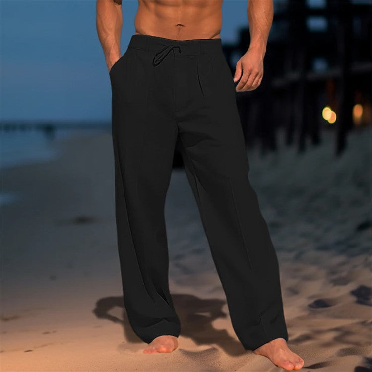 Lindberg | Amadeo Luxus Leinenhose mit Kordelzug und Faltenfront