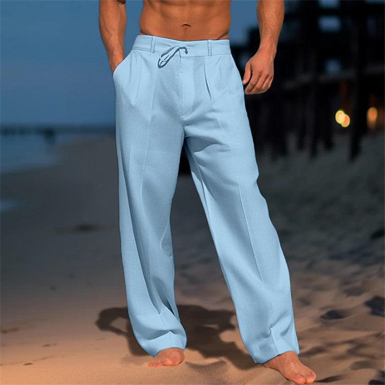Lindberg | Amadeo Luxus Leinenhose mit Kordelzug und Faltenfront
