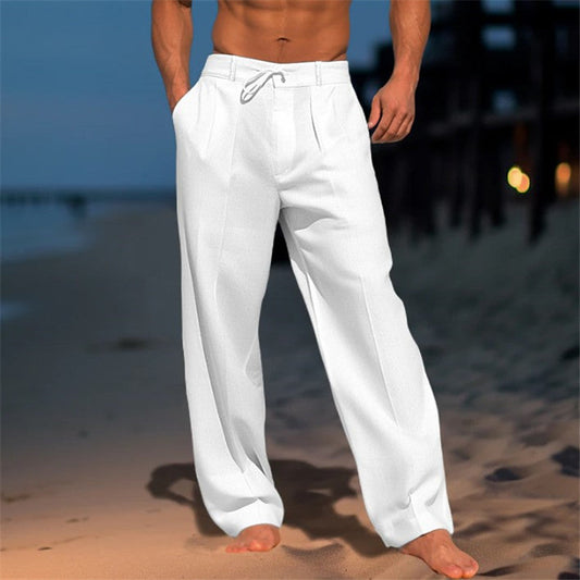 Lindberg | Amadeo Luxus Leinenhose mit Kordelzug und Faltenfront
