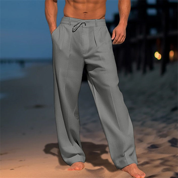 Lindberg | Amadeo Luxus Leinenhose mit Kordelzug und Faltenfront
