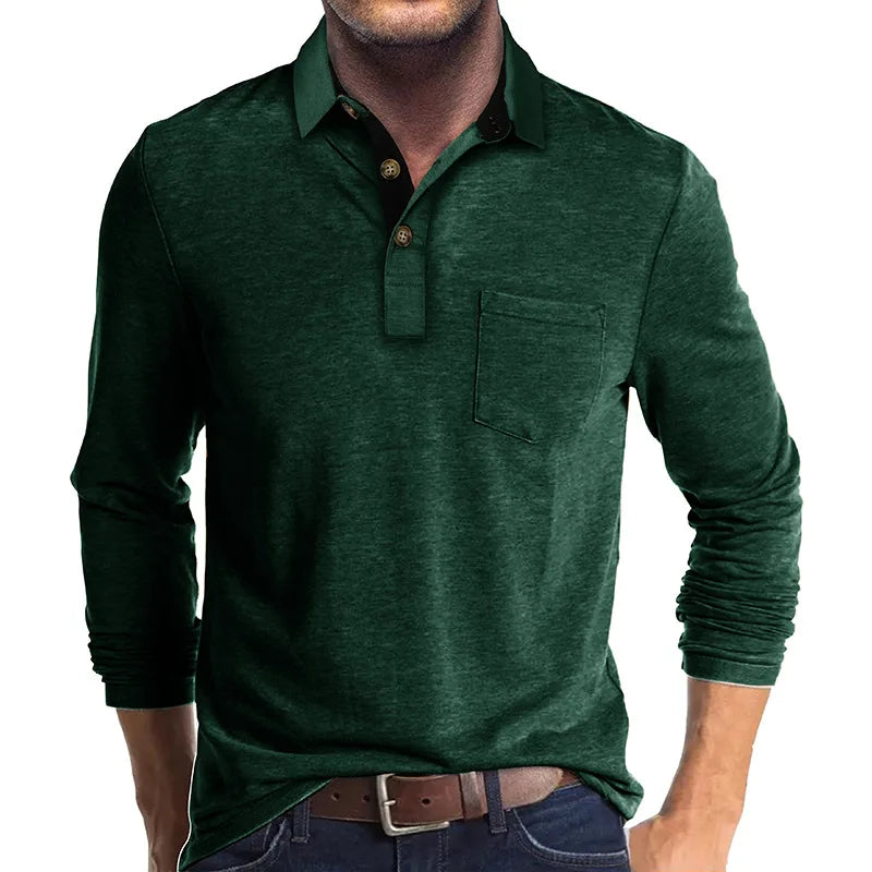 Lindberg | Jörg Herren Langarmshirt in Unifarbe
