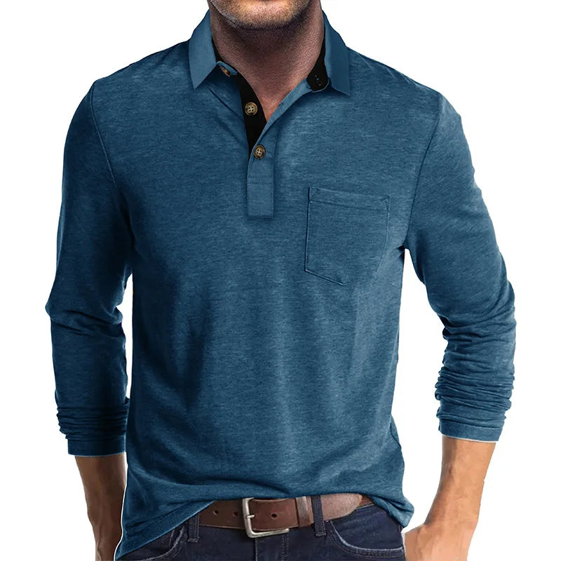 Lindberg | Jörg Herren Langarmshirt in Unifarbe