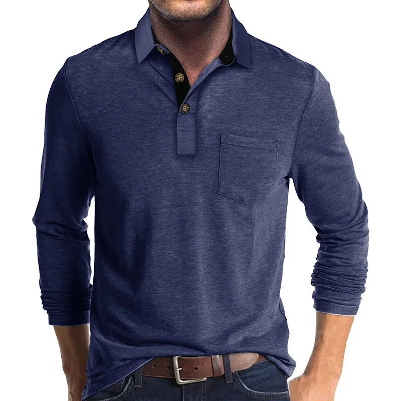 Lindberg | Jörg Herren Langarmshirt in Unifarbe