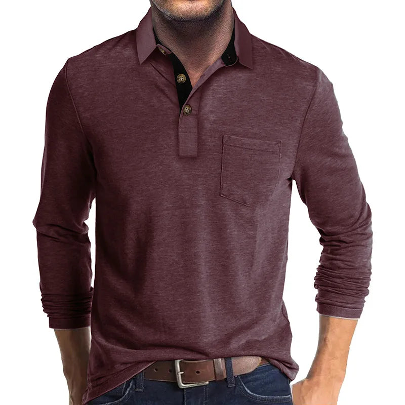 Lindberg | Jörg Herren Langarmshirt in Unifarbe