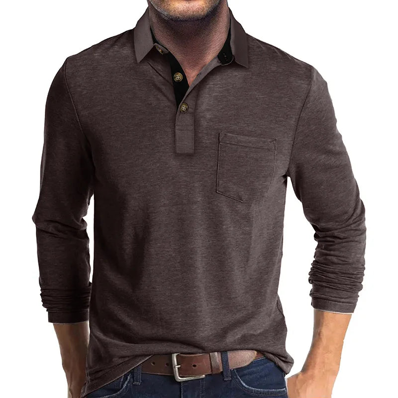 Lindberg | Jörg Herren Langarmshirt in Unifarbe