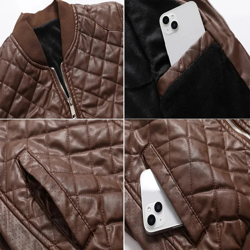 Lindberg | Braune Leder-Bomberjacke
