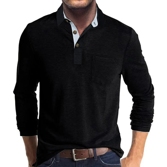 Lindberg | Jörg Herren Langarmshirt in Unifarbe
