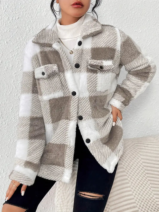 Lindberg | SANDRA™ - Plaid-Muster Knopf-Front Jacke