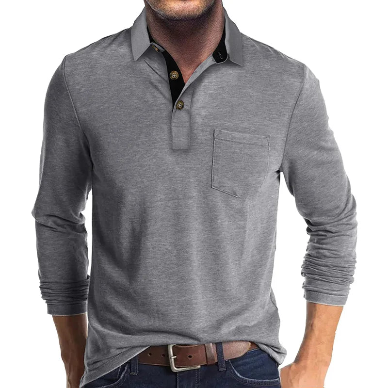 Lindberg | Jörg Herren Langarmshirt in Unifarbe