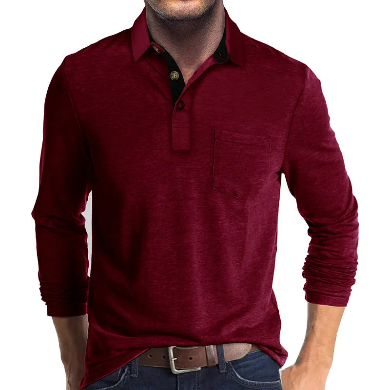 Lindberg | Jörg Herren Langarmshirt in Unifarbe
