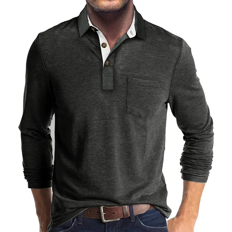 Lindberg | Jörg Herren Langarmshirt in Unifarbe