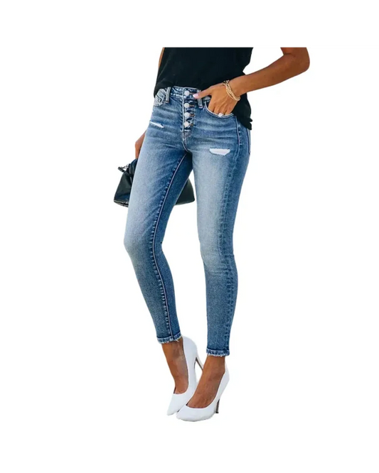 Lindberg | Damen Jeans mit dezenten Abriefeffekten und weichem Stoff