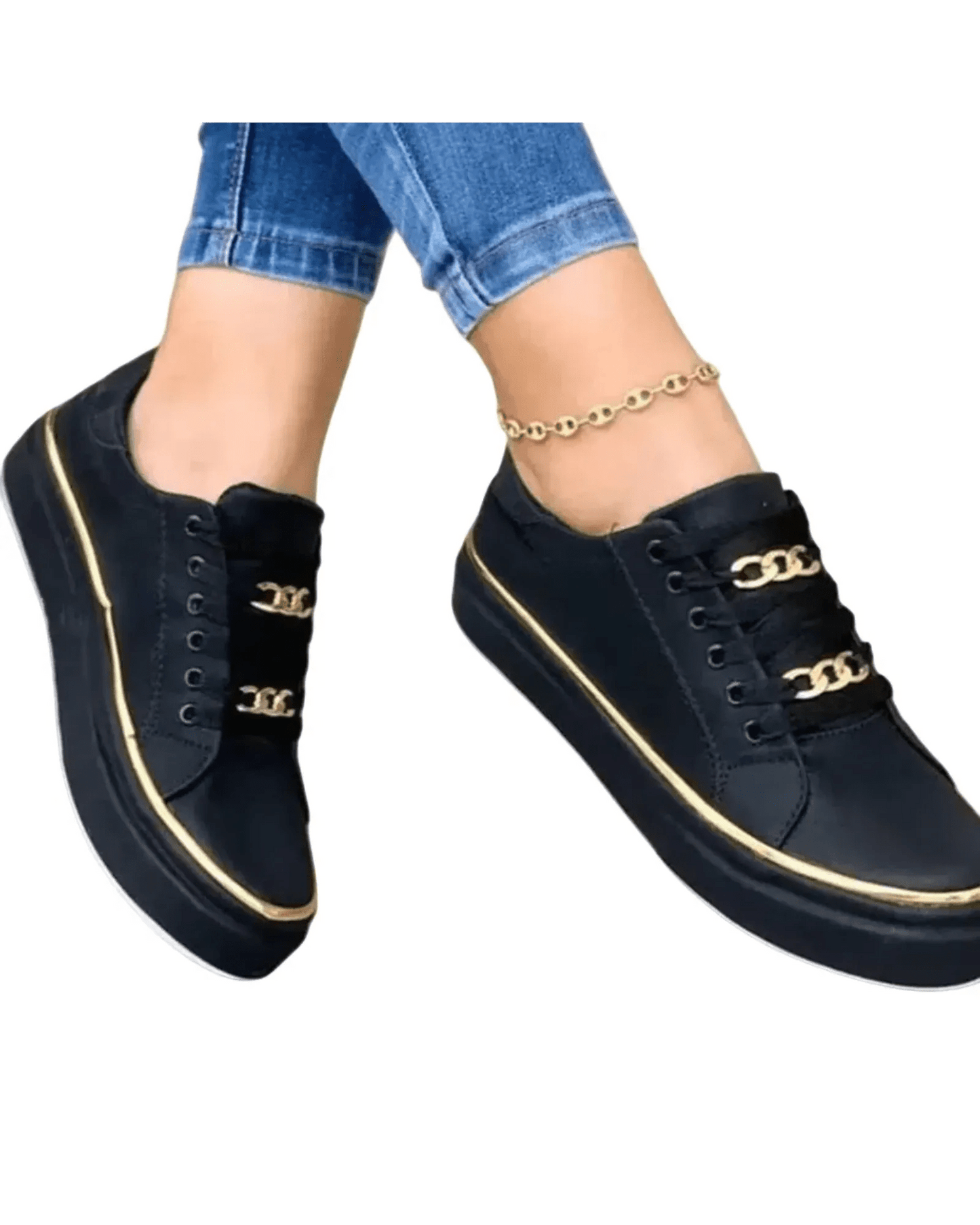 Lindberg | Damen Sneaker weiß mit goldfarbenem Akzent für Arbeit & Freizeit