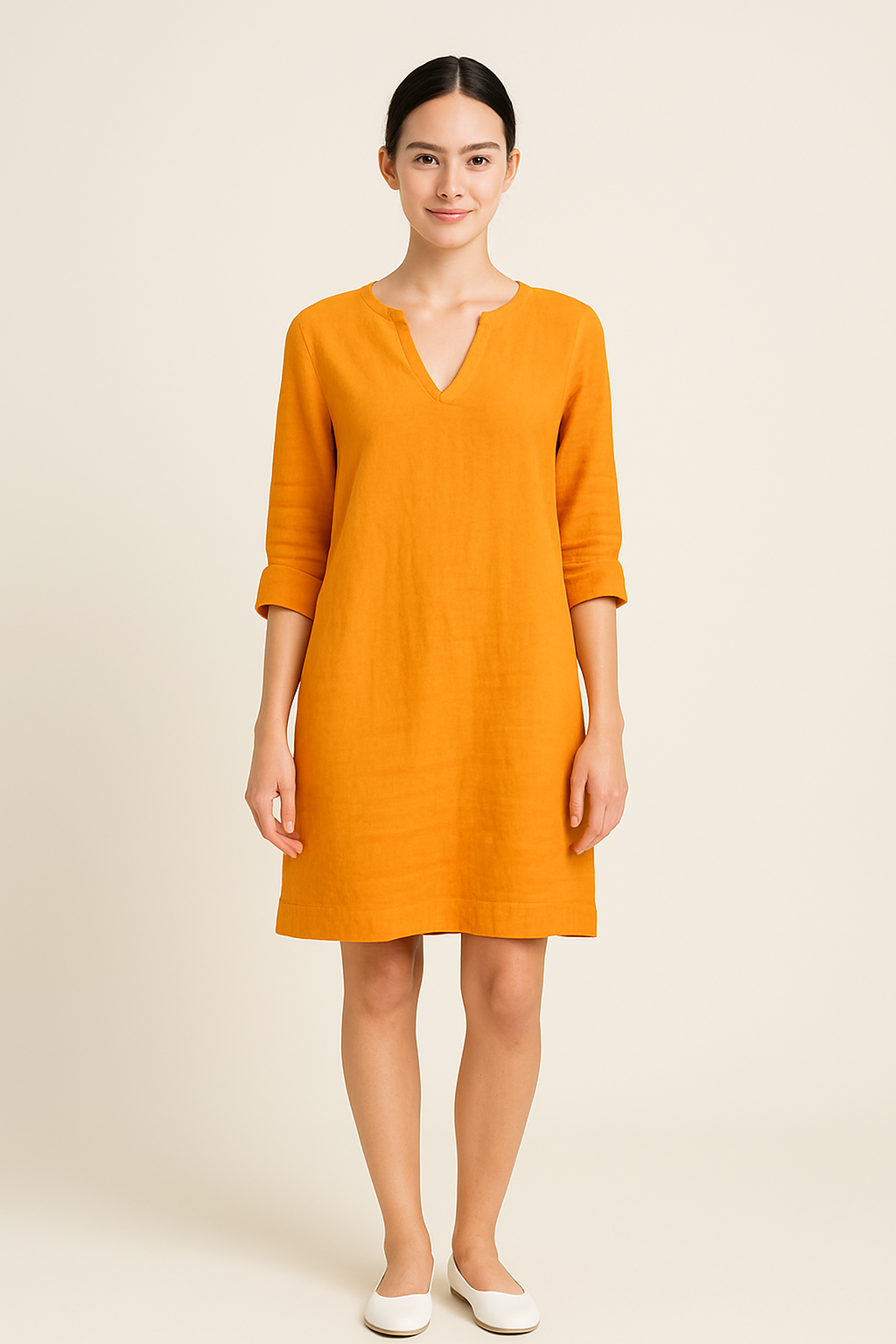 Lindberg | Damen Festliches Sommerkleid im Leinenstil mit V-Ausschnitt