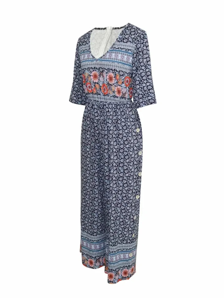 Lindberg | Nerina Vintage Jumpsuit Im Boho Stil Mit Blumen
