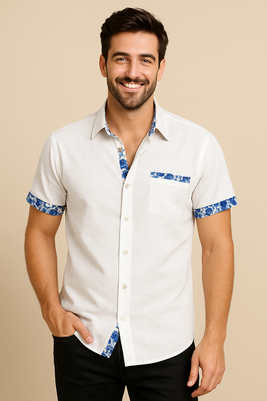 Lindberg | Herren Kurzarmhemd in Leinenoptik für Sommer und Freizeit