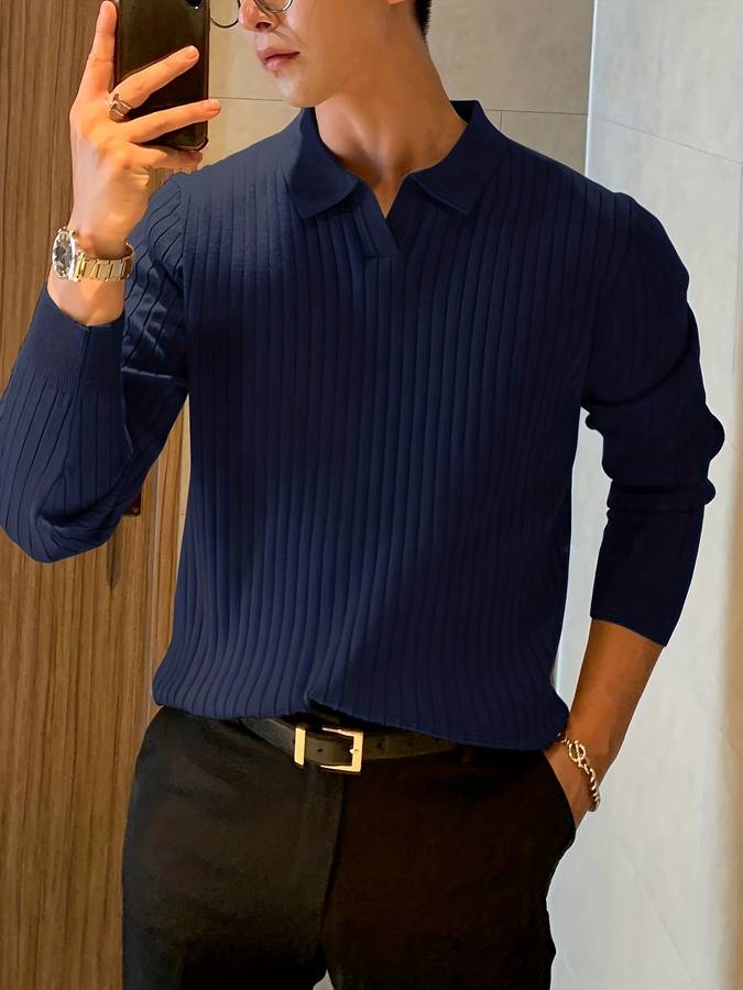 Lindberg | Feinblick Herren Langarm Polo-Shirt
