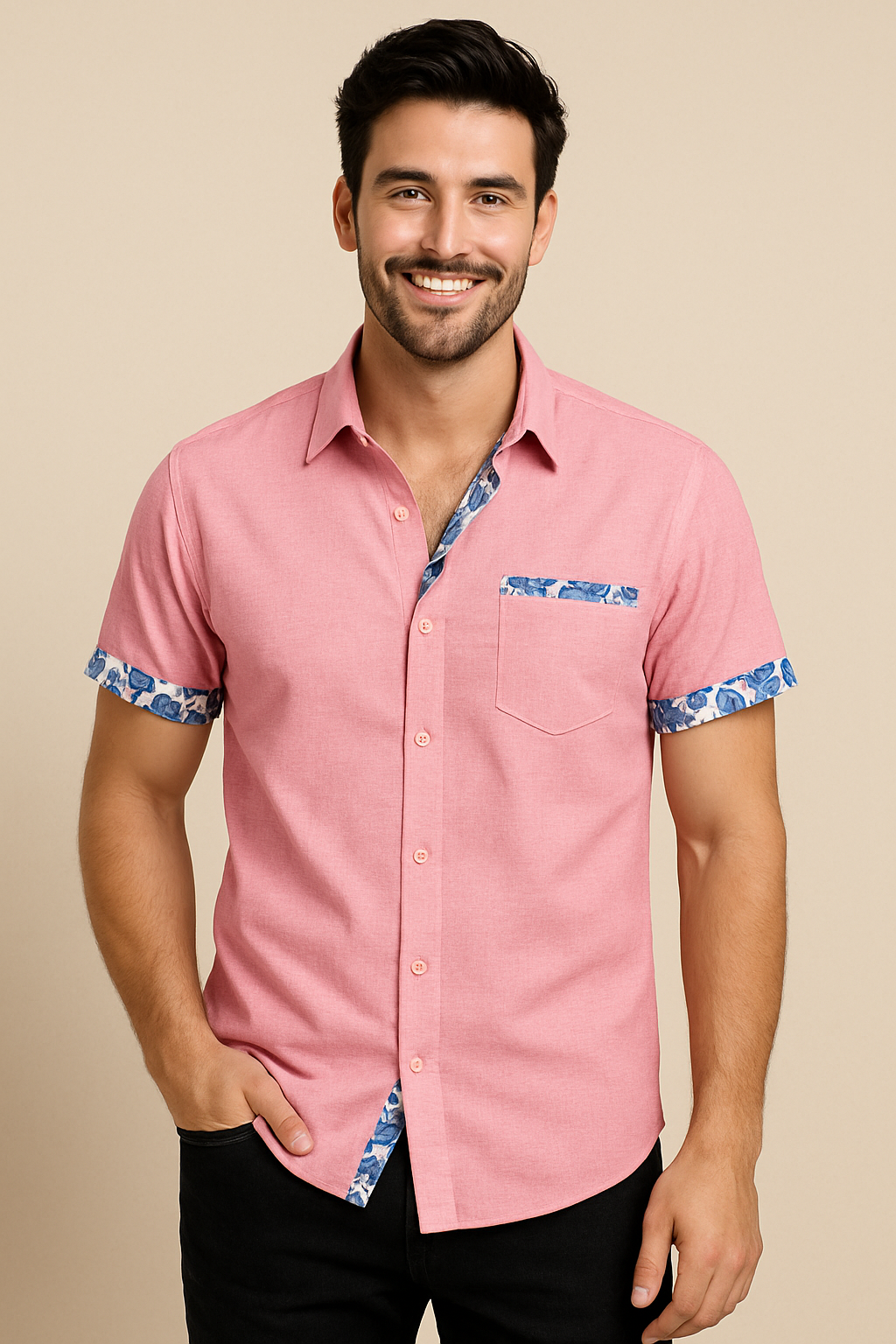 Lindberg | Herren Kurzarmhemd in Leinenoptik für Sommer und Freizeit