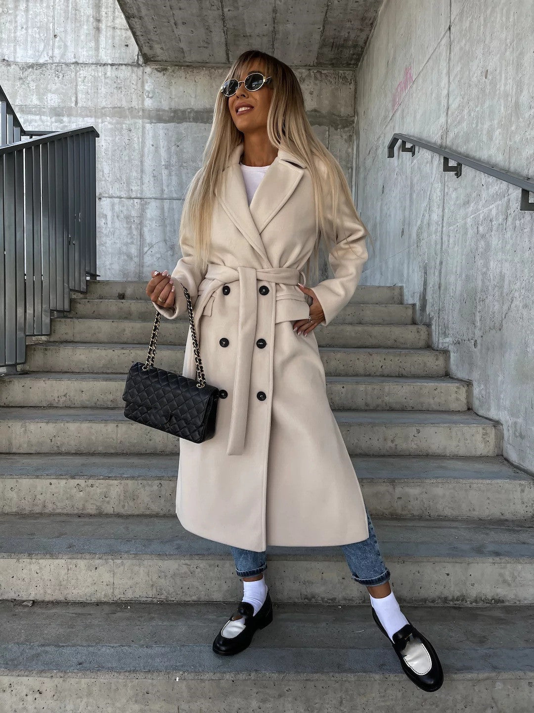 Lindberg | Eleganter und zeitloser langer Wollmantel