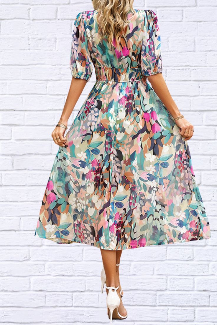 Lindberg | Floraglanz Kurzarmkleid