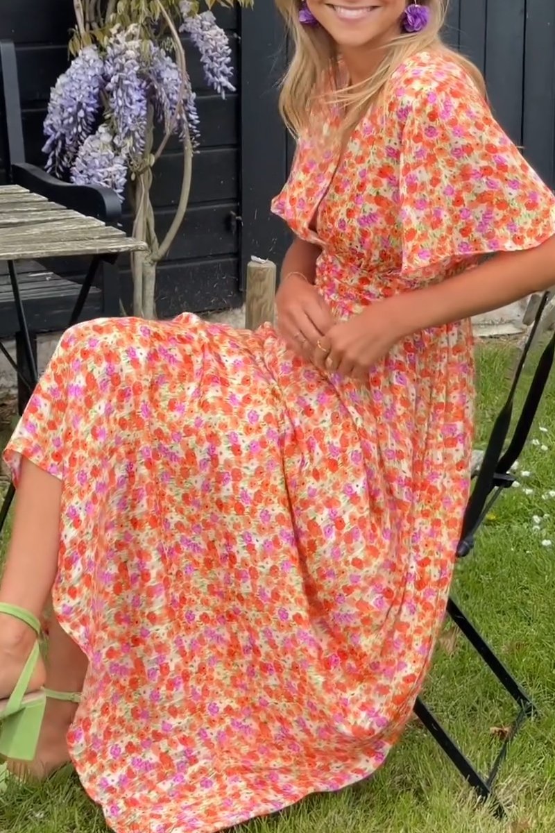 Lindberg | Ruth | Langes Kleid mit V-Ausschnitt