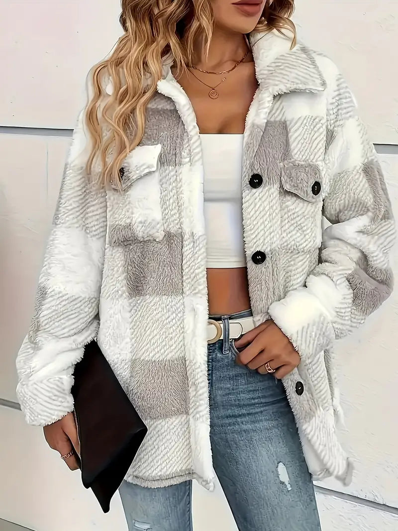 Lindberg | SANDRA™ - Plaid-Muster Knopf-Front Jacke